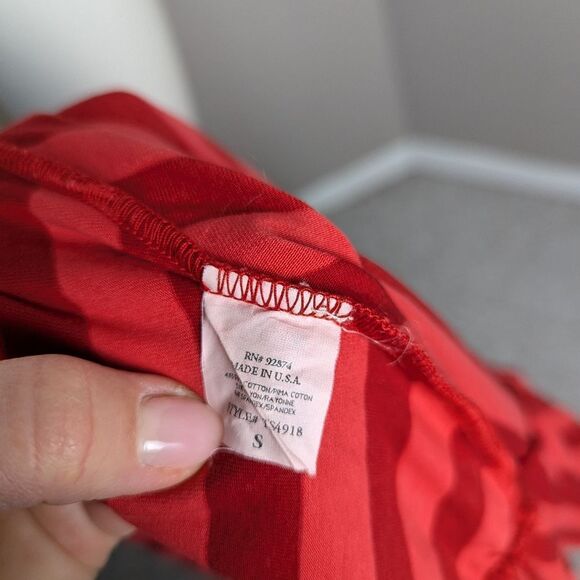 Ella Moss striped dress Red pink beach vacation halter ruffle hem Small - Picture 2 of 9